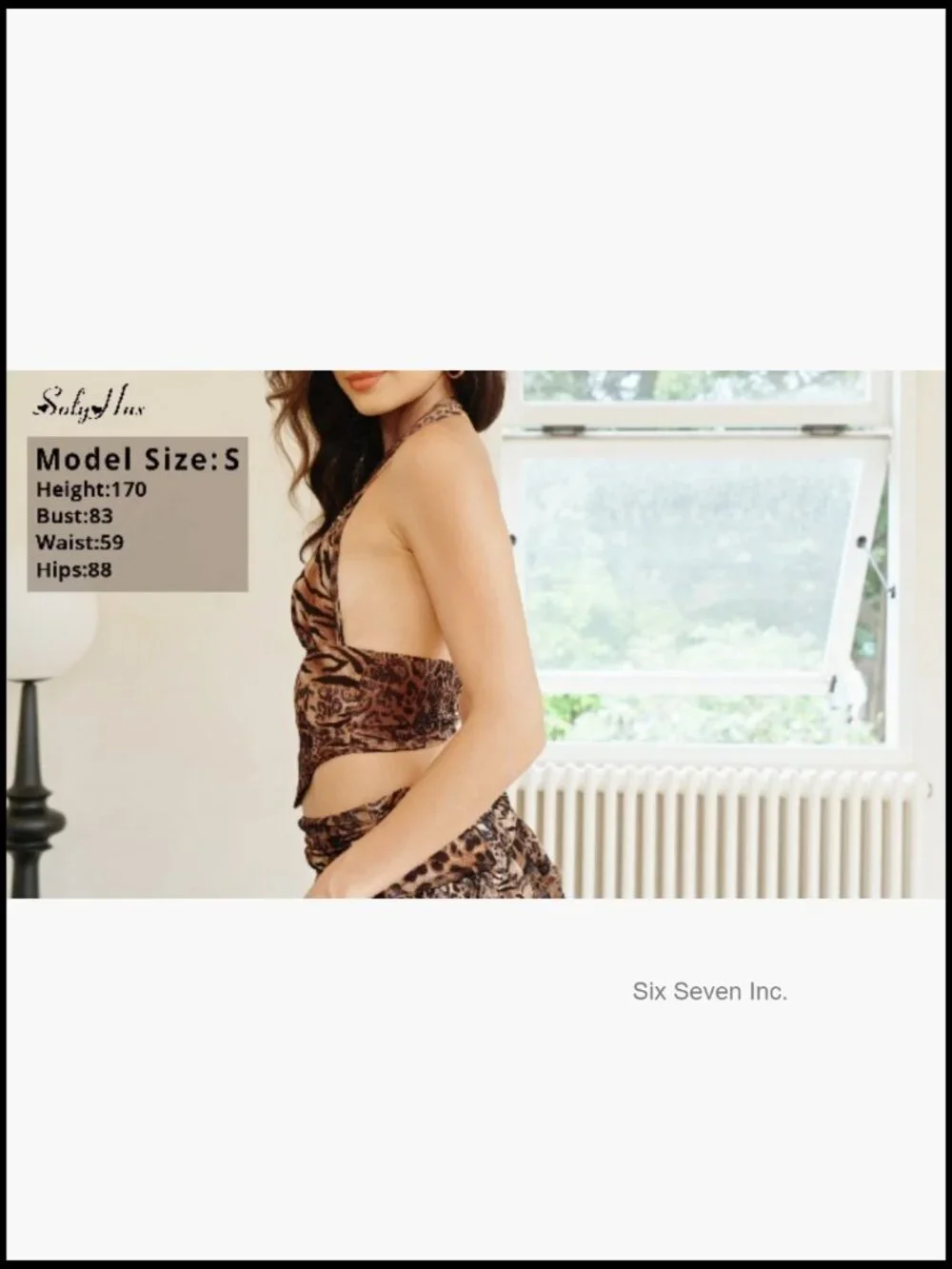Leopard Halter Crop Top & Ruffle Layered Mini Skirt Set - Picture 7 of 7